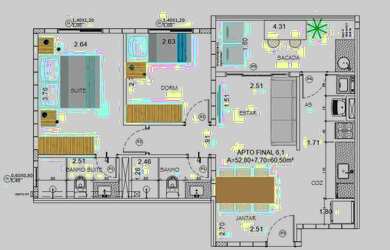 Imagem 14: Apartamento para venda possui 62 metros quadrados com 2 quartos