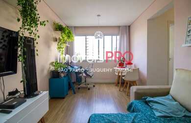 Imagem: O apartamento possui 1 Dormitório, 1 Banheiro, 1 Vaga na garagem