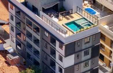 Imagem: O apartamento possui 1 Dormitório, 1 Banheiro, 1 Vaga na garagem