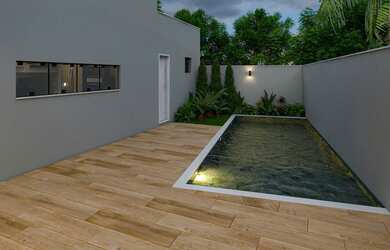 Imagem 4: Casa Contemporânea 4 suítes piscina em condomínio clube