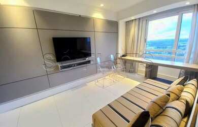 Imagem: O apartamento possui 1 Dormitório, 1 Banheiro, 1 Vaga na garagem