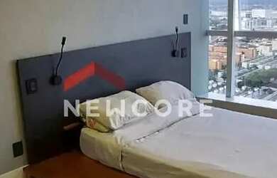 Imagem: O apartamento possui 1 Dormitório, 2 Banheiros, 1 Vaga na garagem