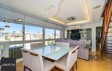 Imagem: O apartamento na cobertura possui 3 Dormitórios, 4 Banheiros