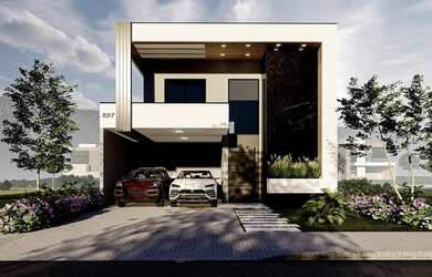 Imagem: A casa em condomínio possui 4 Dormitórios, 4 Banheiros, 2