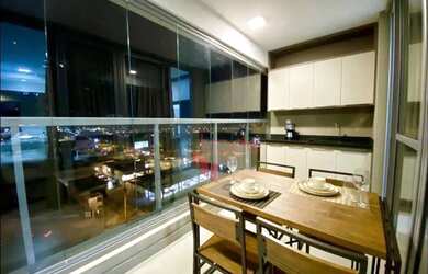 Imagem: O apartamento possui 1 Dormitório, 1 Banheiro, 1 Vaga na garagem