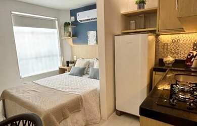 Imagem: O apartamento possui 1 Dormitório, 1 Banheiro, 1 Vaga na garagem