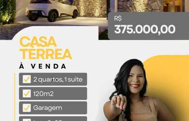 Imagem: A casa possui 3 Dormitórios, 2 Banheiros, 2 Vagas na garagem