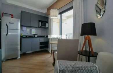 Imagem: O apartamento possui 1 Dormitório, 1 Banheiro, 1 Vaga na garagem