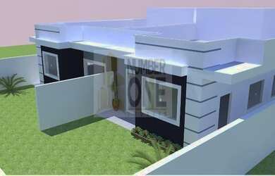 Imagem: A casa possui 3 Dormitórios, 2 Banheiros, 1 Vaga na garagem