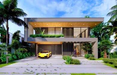 Imagem: A casa em condomínio possui 4 Dormitórios, 5 Banheiros, 4