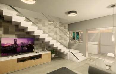 Imagem: A casa em condomínio possui 3 Dormitórios, 3 Banheiros, 1