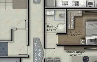 Imagem 7: Apartamento 2 Dormitórios para venda em Palhoça - SC