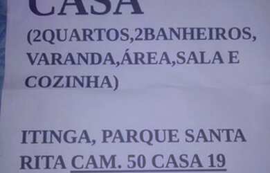 Imagem: A casa possui 2 Dormitórios, 2 Banheiros, 1 Vaga na garagem