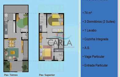 Imagem: A casa possui 3 Dormitórios, 1 Banheiro, 1 Vaga na garagem
