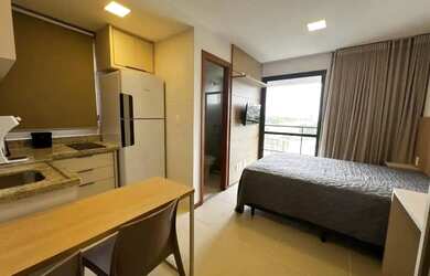 Imagem: O apartamento possui 1 Dormitório, 1 Banheiro, 1 Vaga na garagem