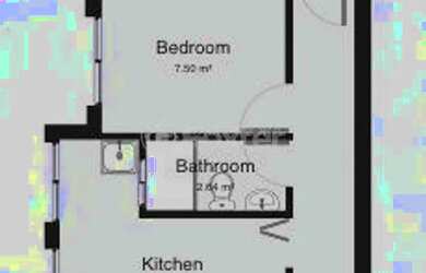 Imagem: O apartamento possui 2 Dormitórios, 1 Banheiro, 1 Vaga na garagem