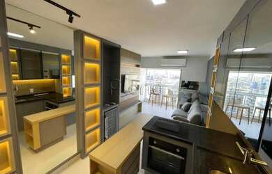 Imagem: O apartamento possui 1 Dormitório, 1 Banheiro, 1 Vaga na garagem