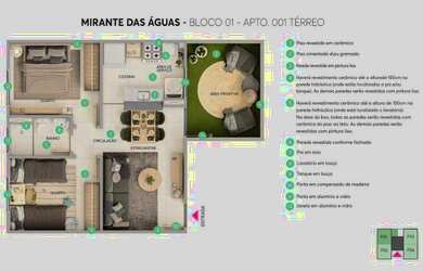 Imagem: O apartamento possui 2 Dormitórios, 1 Banheiro, 1 Vaga na garagem