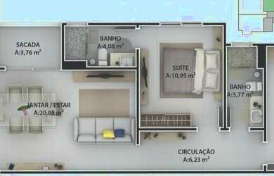 Imagem 10: Apartamento Padrão para Venda em Morrotes Tubarão-SC
