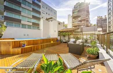 Imagem: O apartamento na cobertura possui 3 Dormitórios, 4 Banheiros