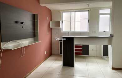 Imagem: O apartamento possui 1 Dormitório, 1 Banheiro, 1 Vaga na garagem