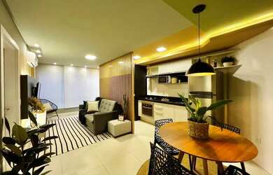 Imagem: O apartamento possui 1 Dormitório, 1 Banheiro, 1 Vaga na garagem