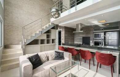 Imagem: O apartamento possui 1 Dormitório, 2 Banheiros, 1 Vaga na garagem