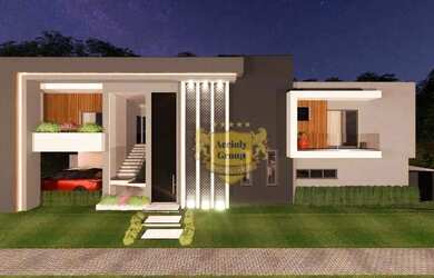 Imagem: A casa em condomínio possui 5 Dormitórios, 5 Banheiros, 2