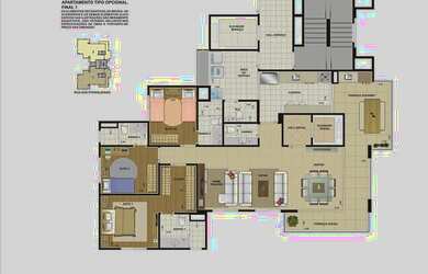 Imagem: O apartamento possui 3 Dormitórios, 5 Banheiros, 3 Vagas na
