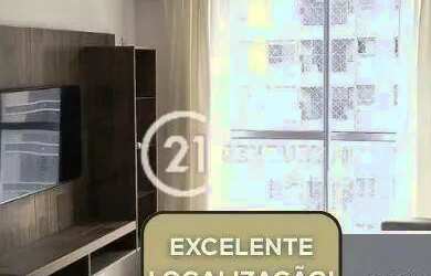 Imagem: O apartamento possui 1 Dormitório, 1 Banheiro, 1 Vaga na garagem