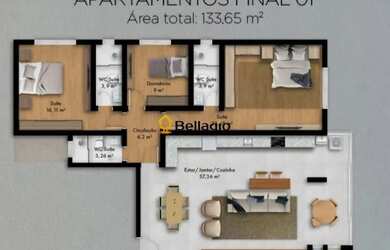 Imagem 2: Ótimo apartamento de 3 dormitorios, 3 suítes e garagem