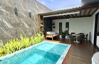 Imagem: A casa em condomínio possui 3 Dormitórios, 3 Banheiros, 4