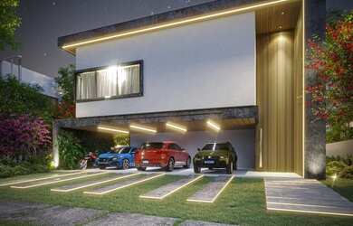 Imagem: A casa em condomínio possui 4 Dormitórios, 4 Banheiros, 5