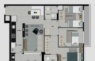 Imagem 4: Apartamentos para venda com 2 a 3 quartos em Caioba