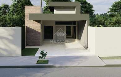 Imagem: A casa possui 3 Dormitórios, 2 Banheiros, 2 Vagas na garagem