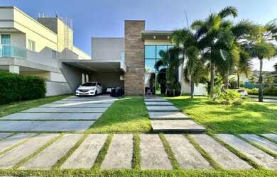 Imagem: A casa em condomínio possui 4 Dormitórios, 4 Banheiros, 4