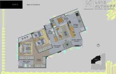 Imagem: O apartamento possui 2 Dormitórios, 2 Banheiros, 1 Vaga na
