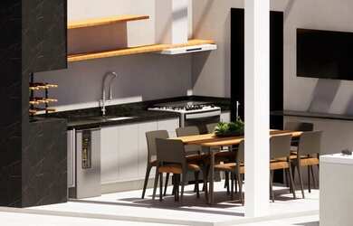 Imagem: A casa possui 3 Dormitórios, 3 Banheiros, 3 Vagas na garagem