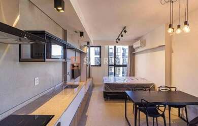 Imagem: O apartamento possui 1 Dormitório, 1 Banheiro, 32m² de Área