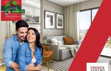 Imagem: O apartamento possui 1 Dormitório, 2 Banheiros, 1 Vaga na garagem