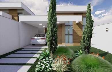 Imagem: A casa possui 3 Dormitórios, 2 Banheiros, 2 Vagas na garagem