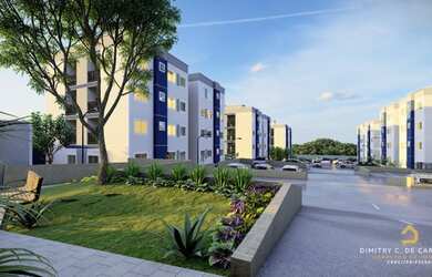 Imagem: O apartamento possui 2 Dormitórios, 1 Banheiro, 1 Vaga na garagem