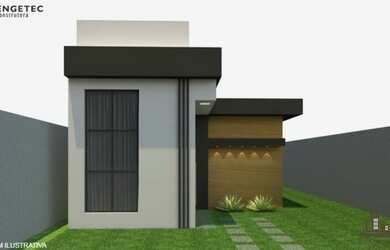 Imagem: A casa possui 3 Dormitórios, 1 Banheiro, 2 Vagas na garagem