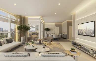 Imagem: O apartamento na cobertura possui 4 Dormitórios, 5 Banheiros