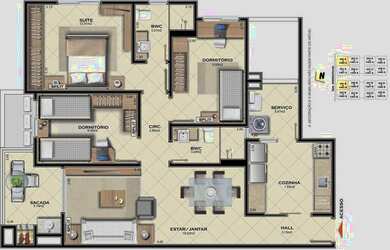 Imagem 14: Apartamento à venda, 93 m² por R$ 512.800,00 - Barreiros - São José/SC