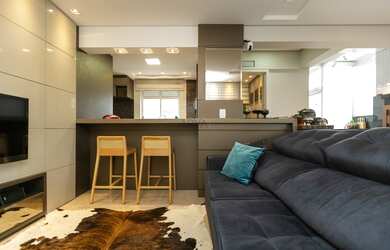 Imagem: O apartamento na cobertura possui 3 Dormitórios, 4 Banheiros