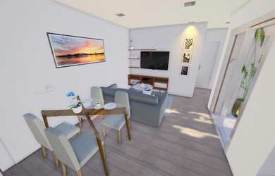 Imagem: O apartamento possui 1 Dormitório, 1 Banheiro, 1 Vaga na garagem