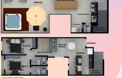 Imagem: O apartamento possui 2 Dormitórios, 1 Banheiro, 1 Vaga na garagem