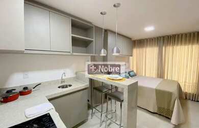 Imagem: O studio possui 1 Dormitório, 1 Banheiro, 19-0m² de Área