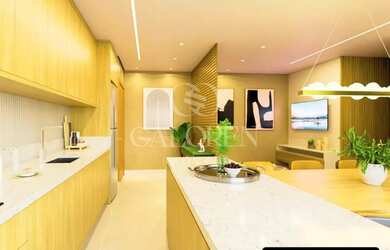 Imagem: O apartamento possui 1 Dormitório, 2 Banheiros, 1 Vaga na garagem